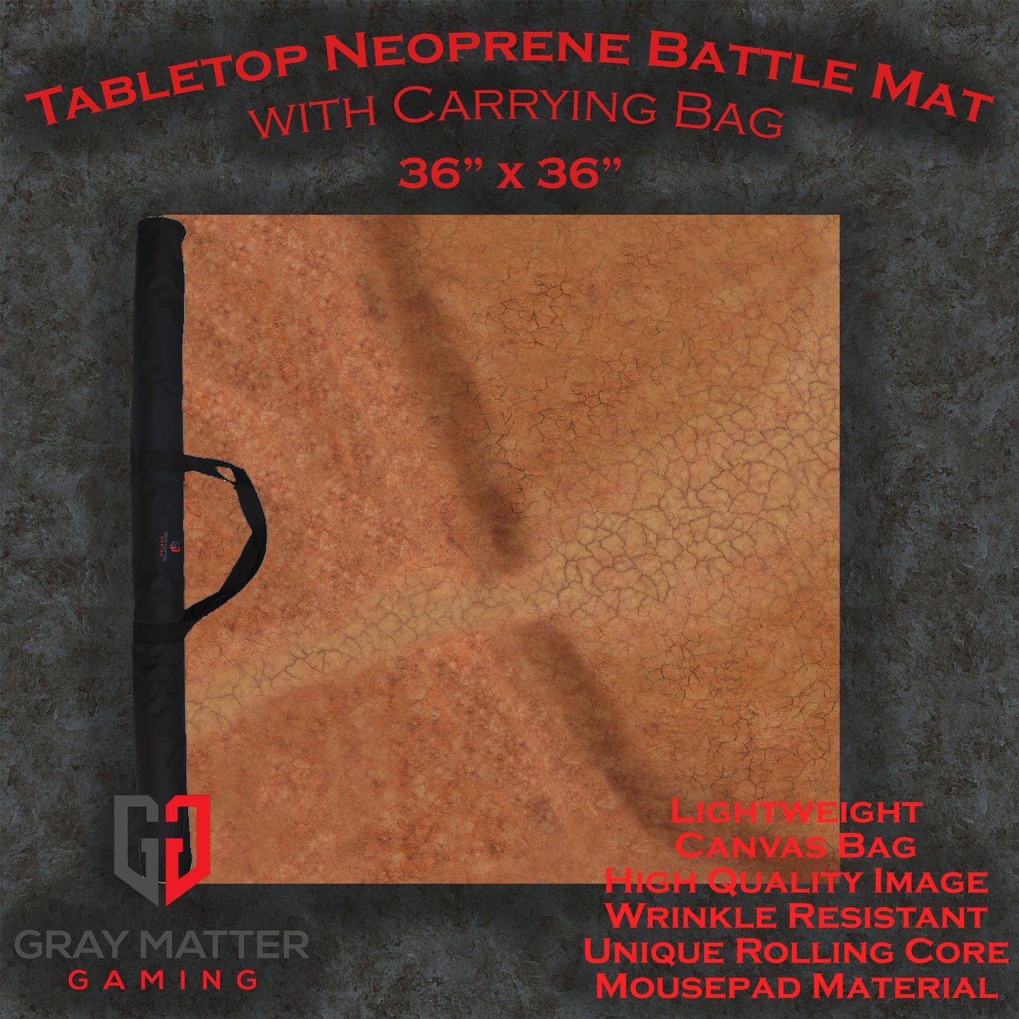 Cracked Earth - Neoprene Battle Mat with Bag
