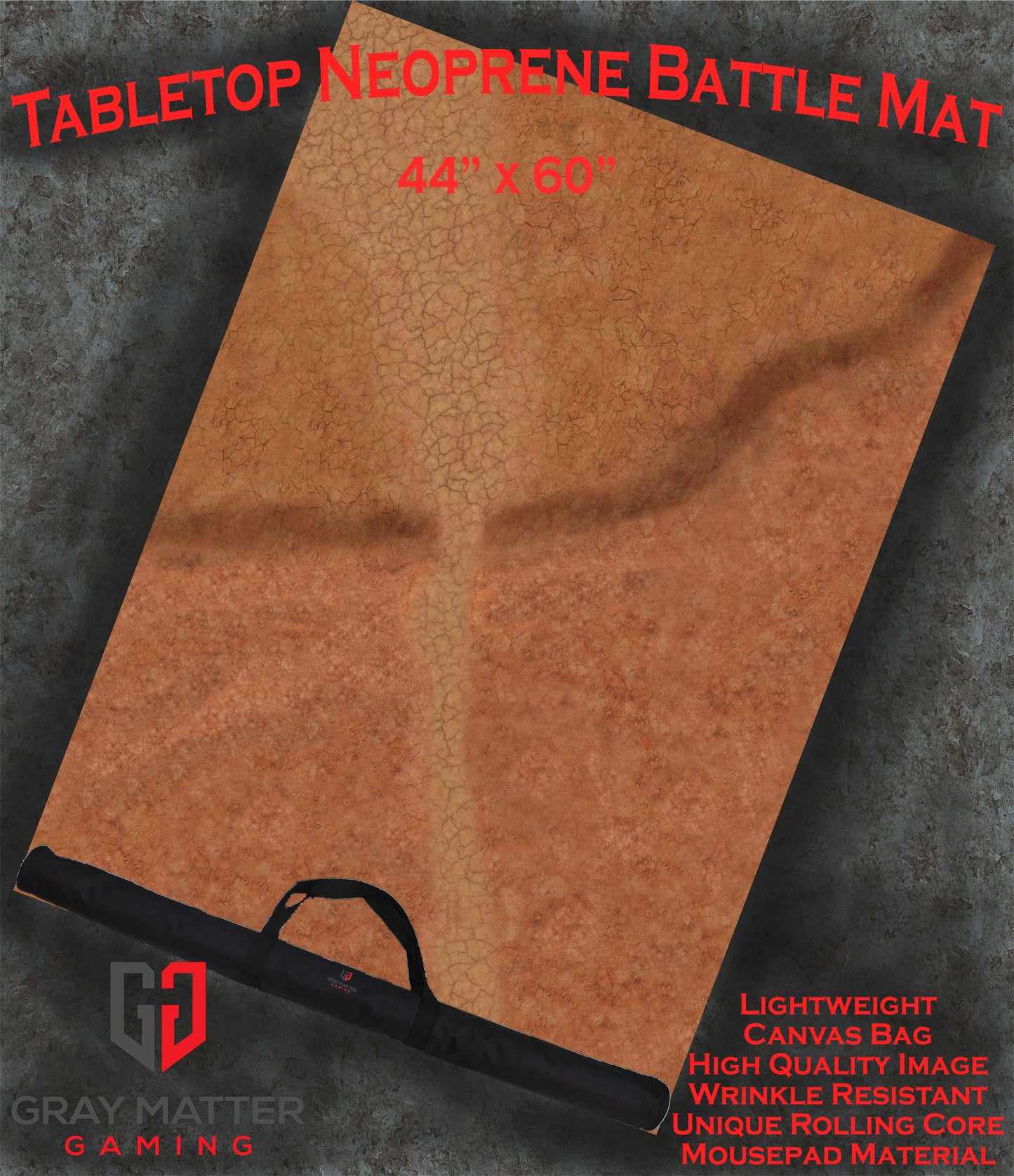 Cracked Earth - Neoprene Battle Mat with Bag