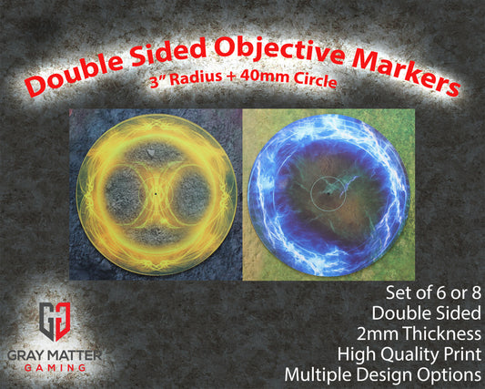 Double Sided 7.57" Neoprene Objective Markers - Light and Lightning