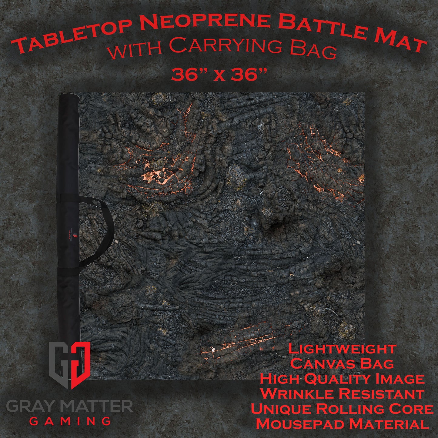Lava Flows - Neoprene Battle Mat with Bag