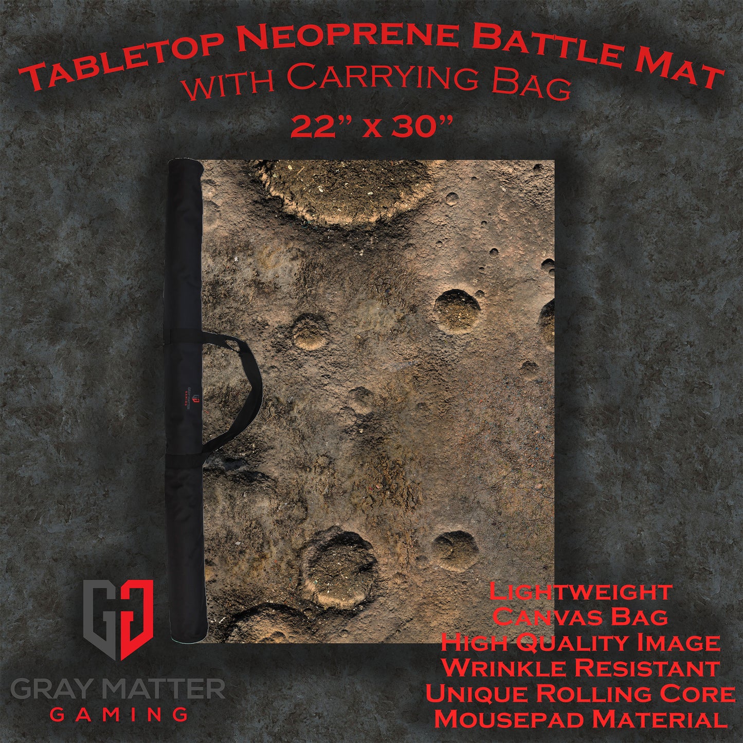 Blasted Battlefield - Neoprene Battle Mat - Warhammer, AoS, 40K, Kill Team, MCP, Shatterpoint, Legion, More