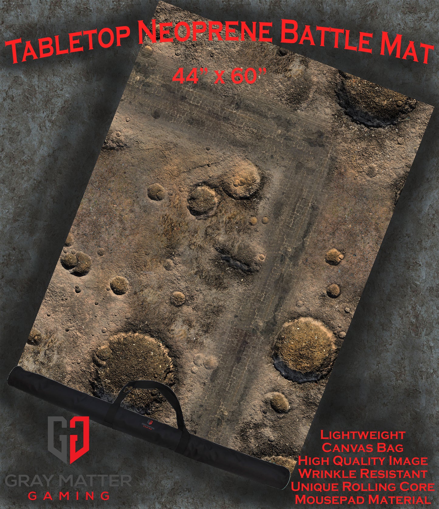 Blasted Battlefield - Neoprene Battle Mat - Warhammer, AoS, 40K, Kill Team, MCP, Shatterpoint, Legion, More