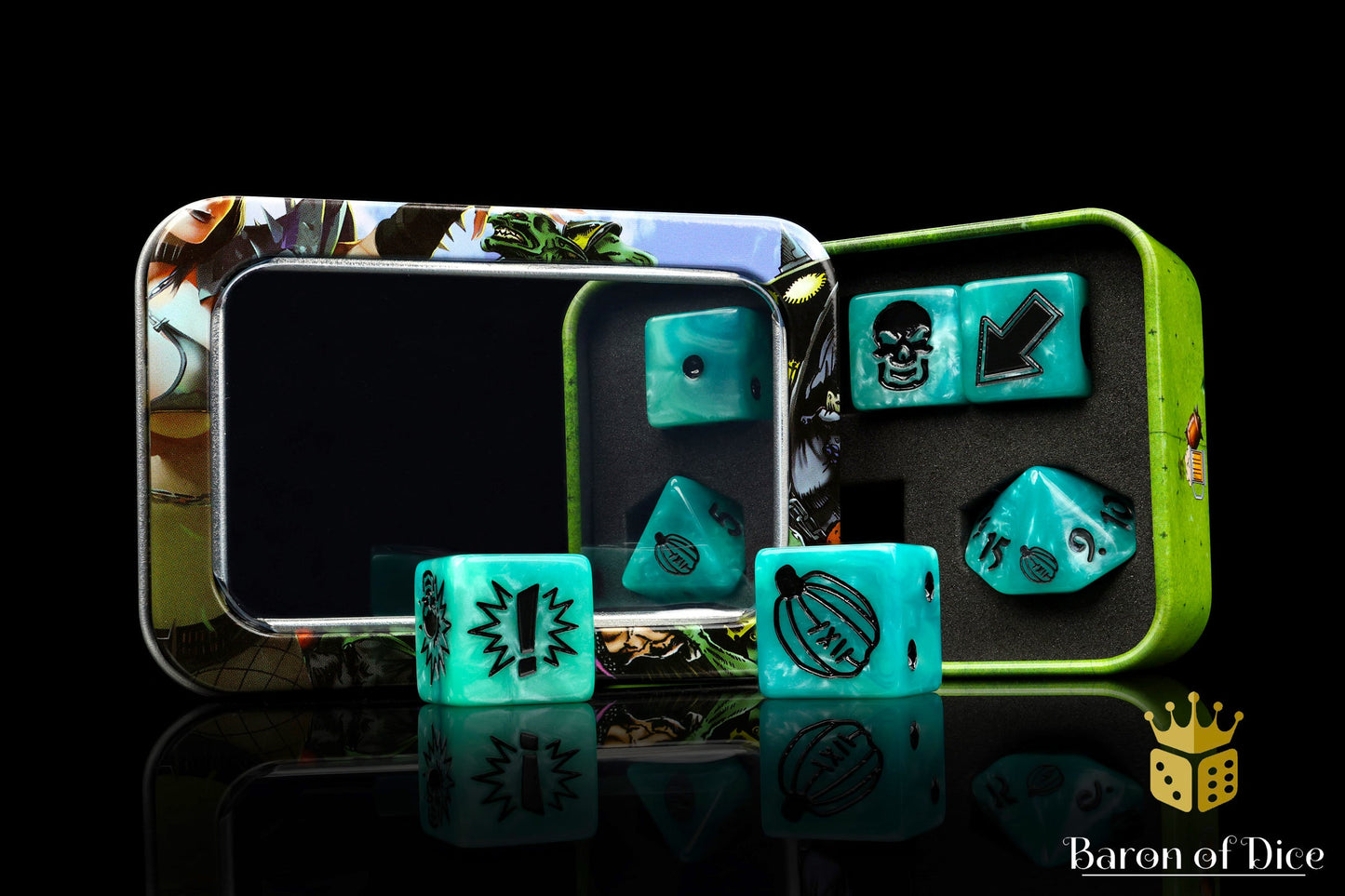 Ethereal Blue - Bloody Football Dice (Set of 7)