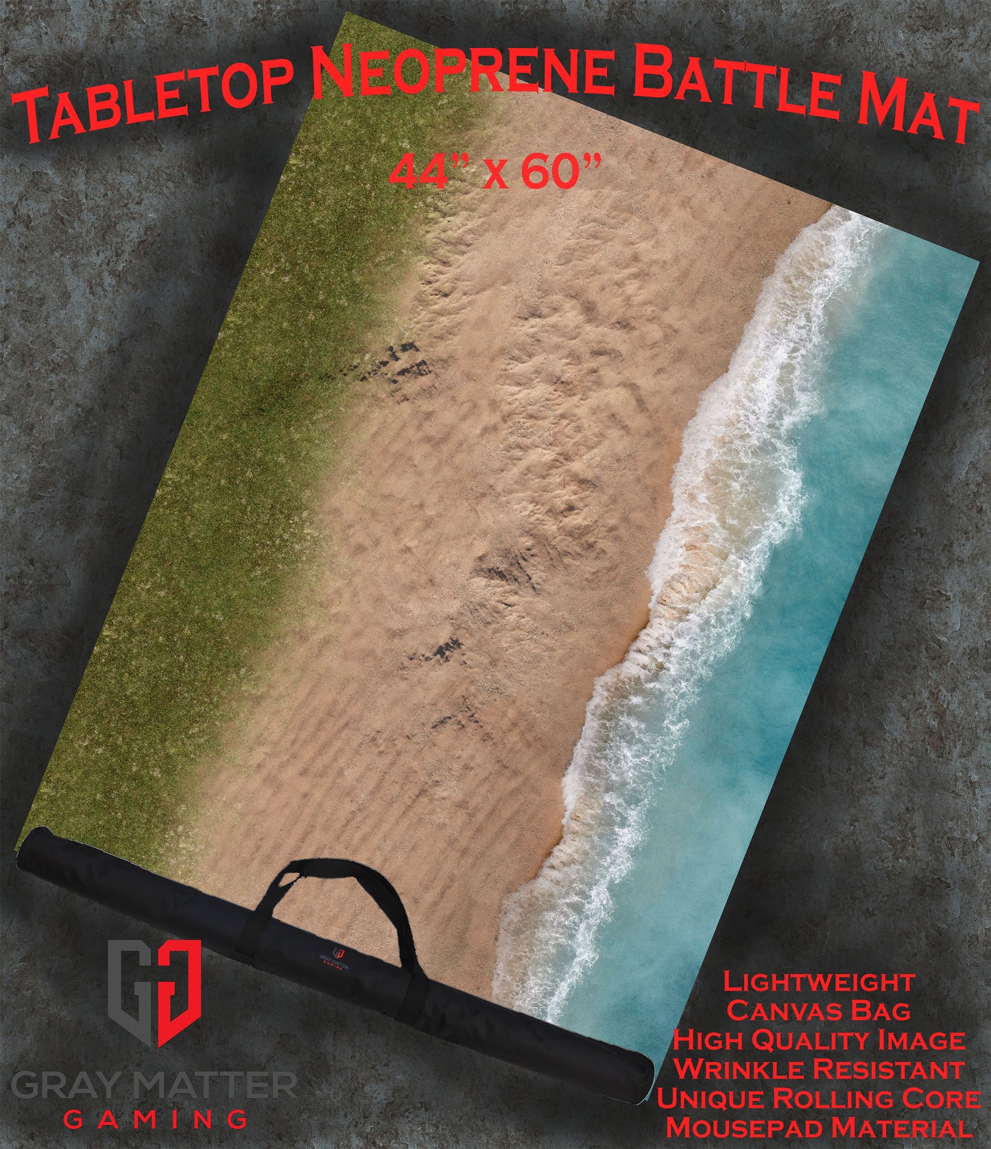 Coastal Shore - Neoprene Battle Mat - Warhammer, AoS, 40K, Team Yankee, MCP, Shatterpoint, Legion, More