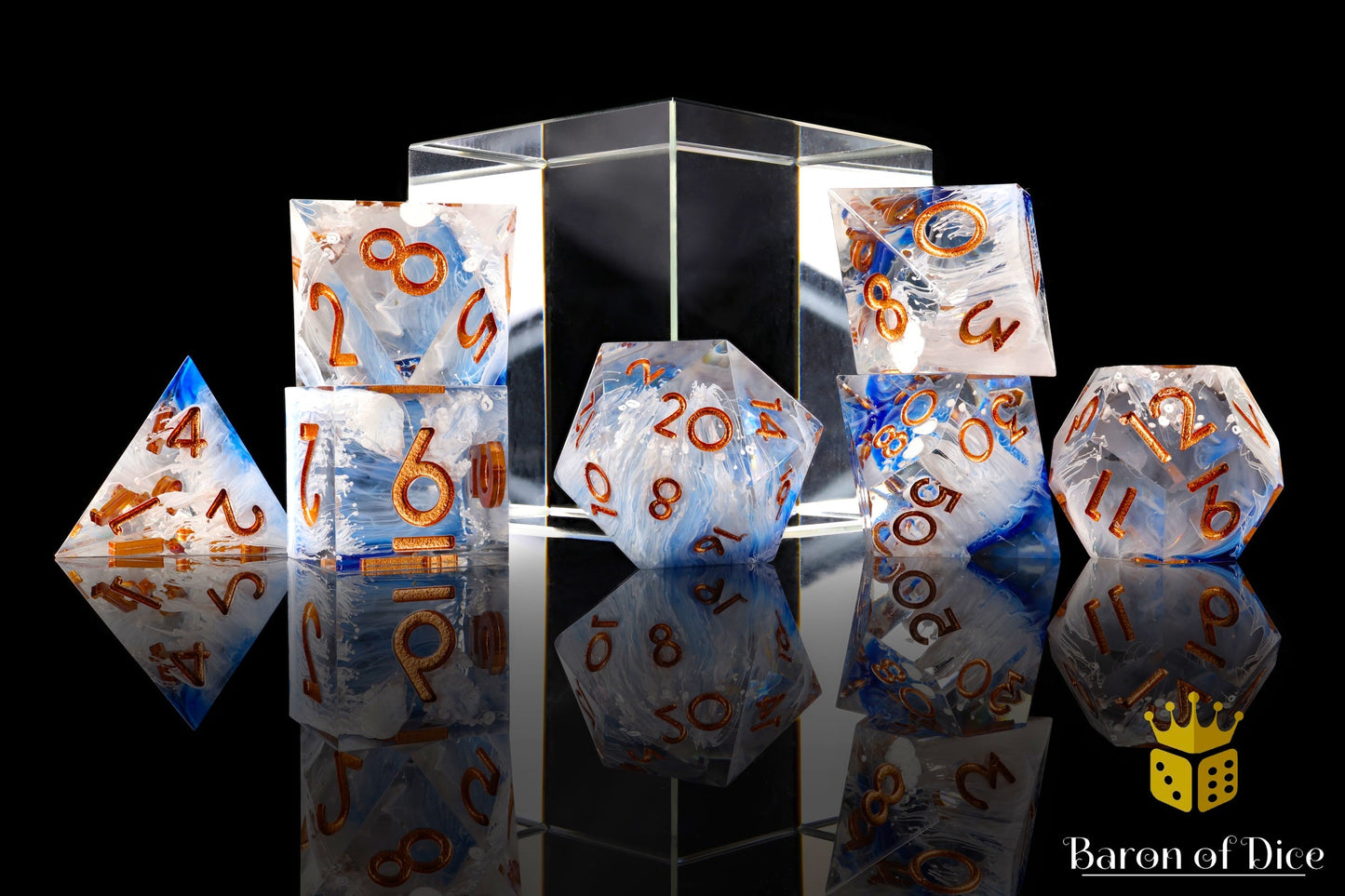 Arctic Breaker Sharp Edge RPG Dice Set - 7 Pieces