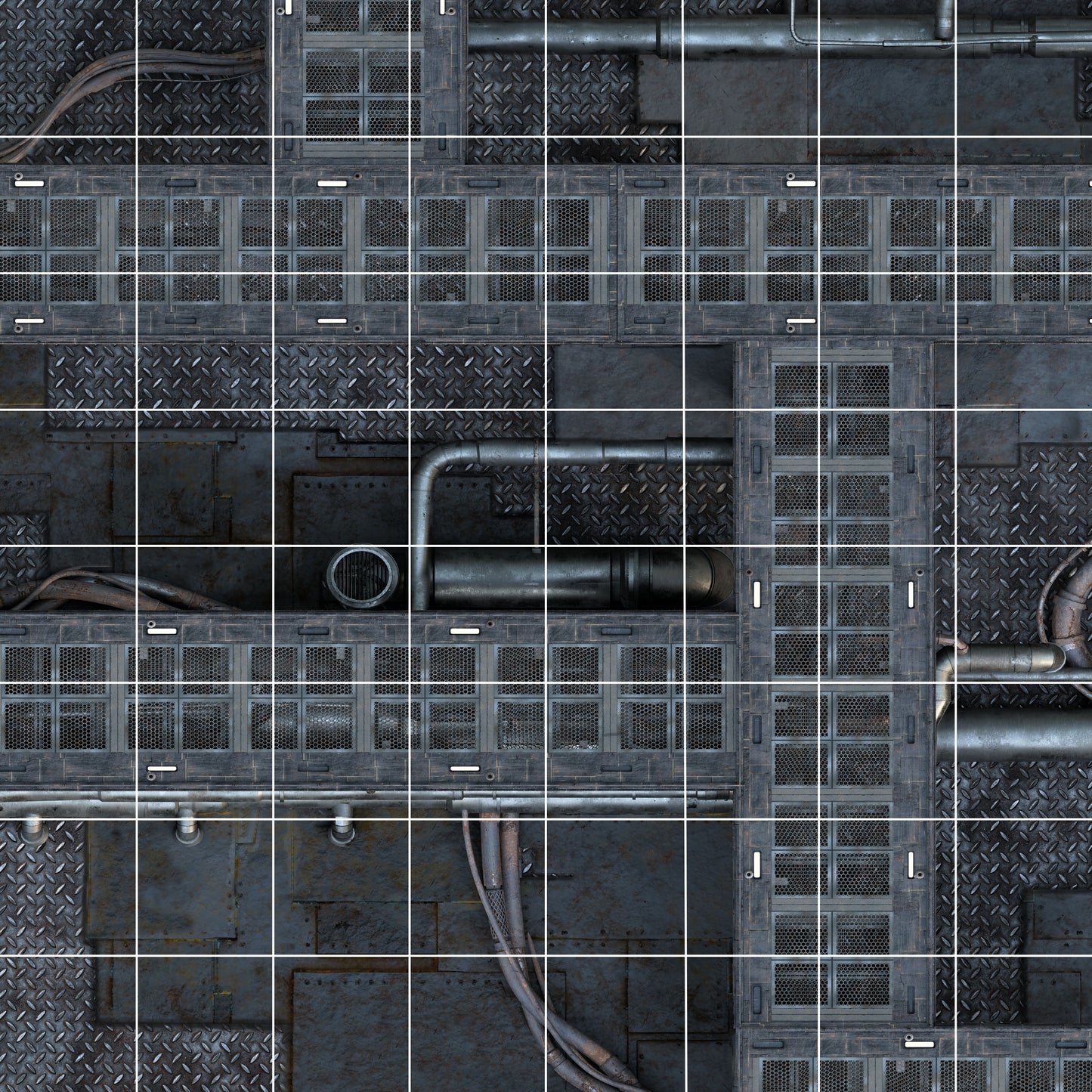 Sci-Fi Skirmish Premium - 24x24 with 3" Grid - Double Sided Neoprene Mat with Bag