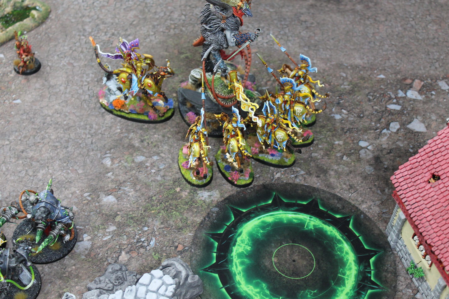 Warhammer 40k and AoS4 Neoprene Objective Markers - Green and Flaming Portal