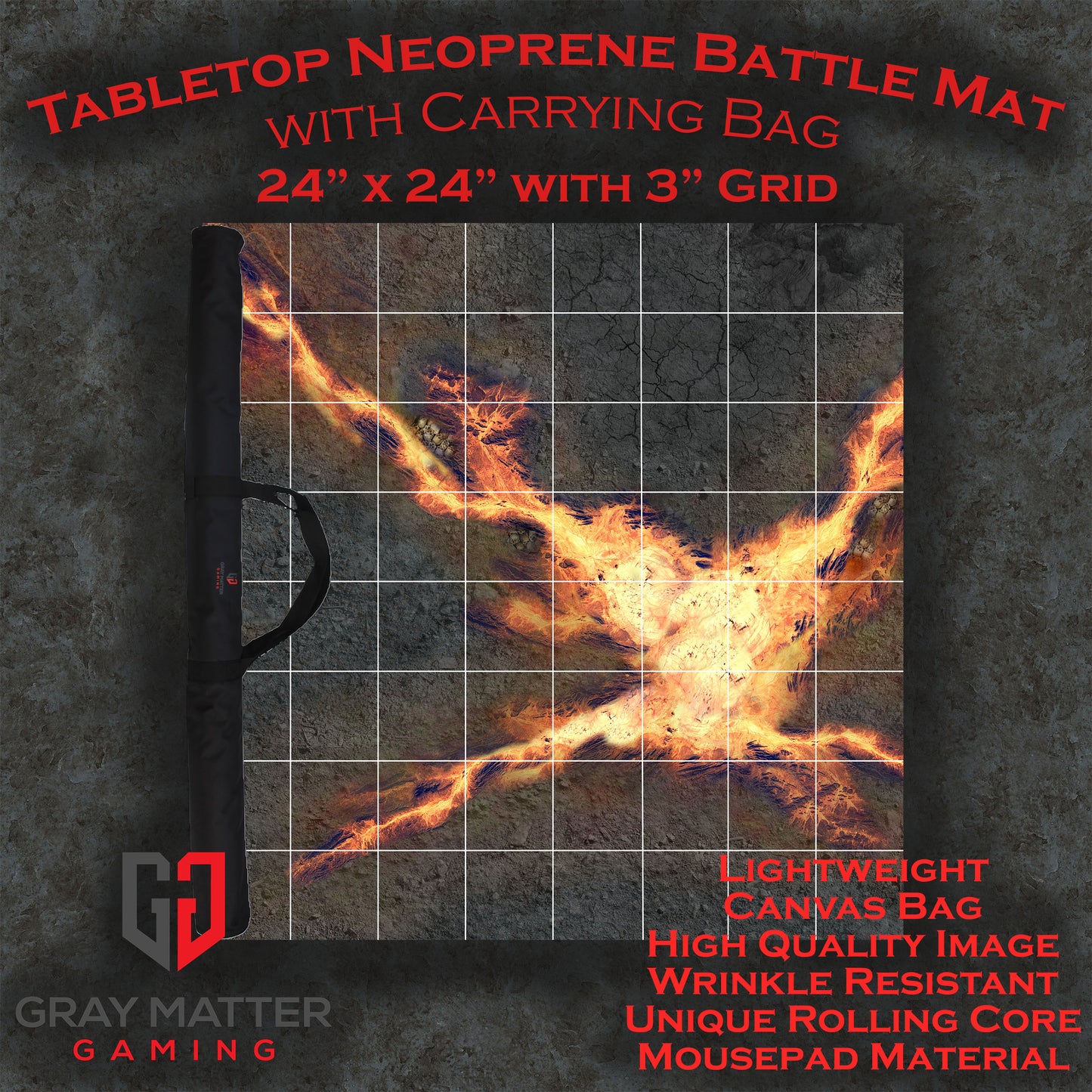 Infernal Steppes - Neoprene Battle Mat - Warhammer, AoS, 40K, Kill Team, MCP, Shatterpoint, Legion, Deadzone, More