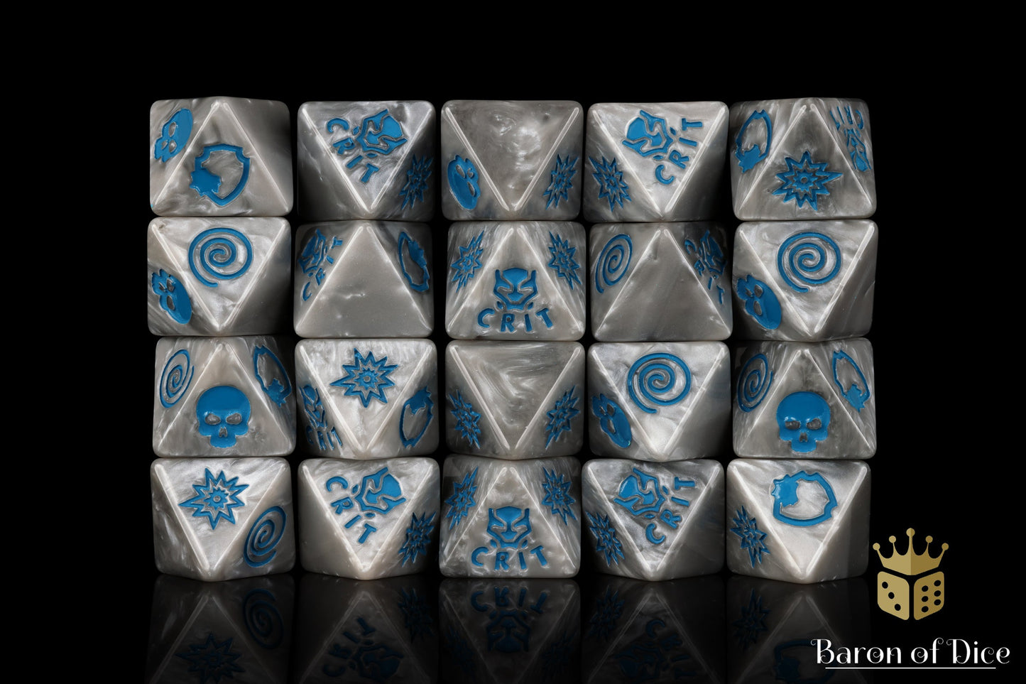 Panther Silver D8 Dice Set