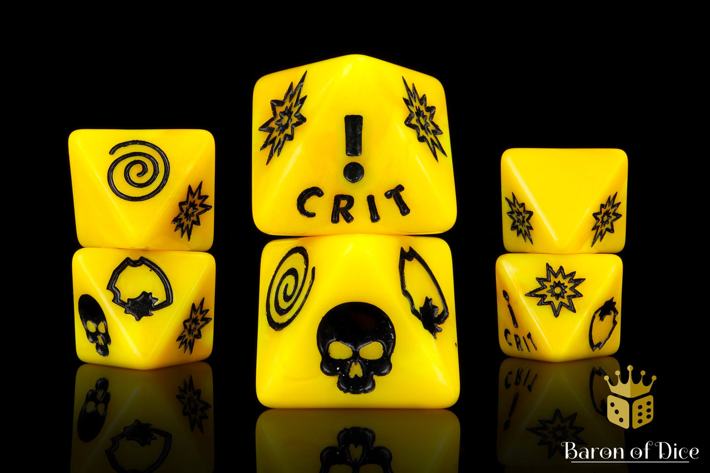 Generic Yellow D8 Dice Set