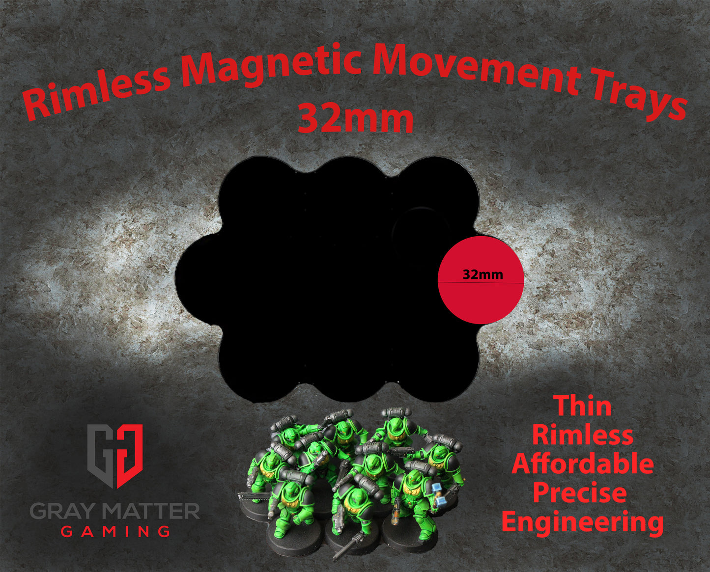 10-Man 32mm Cloud Magnetic Movement Tray