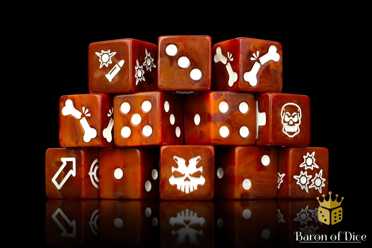 Oxidized Rust Dice - Skirmish Set