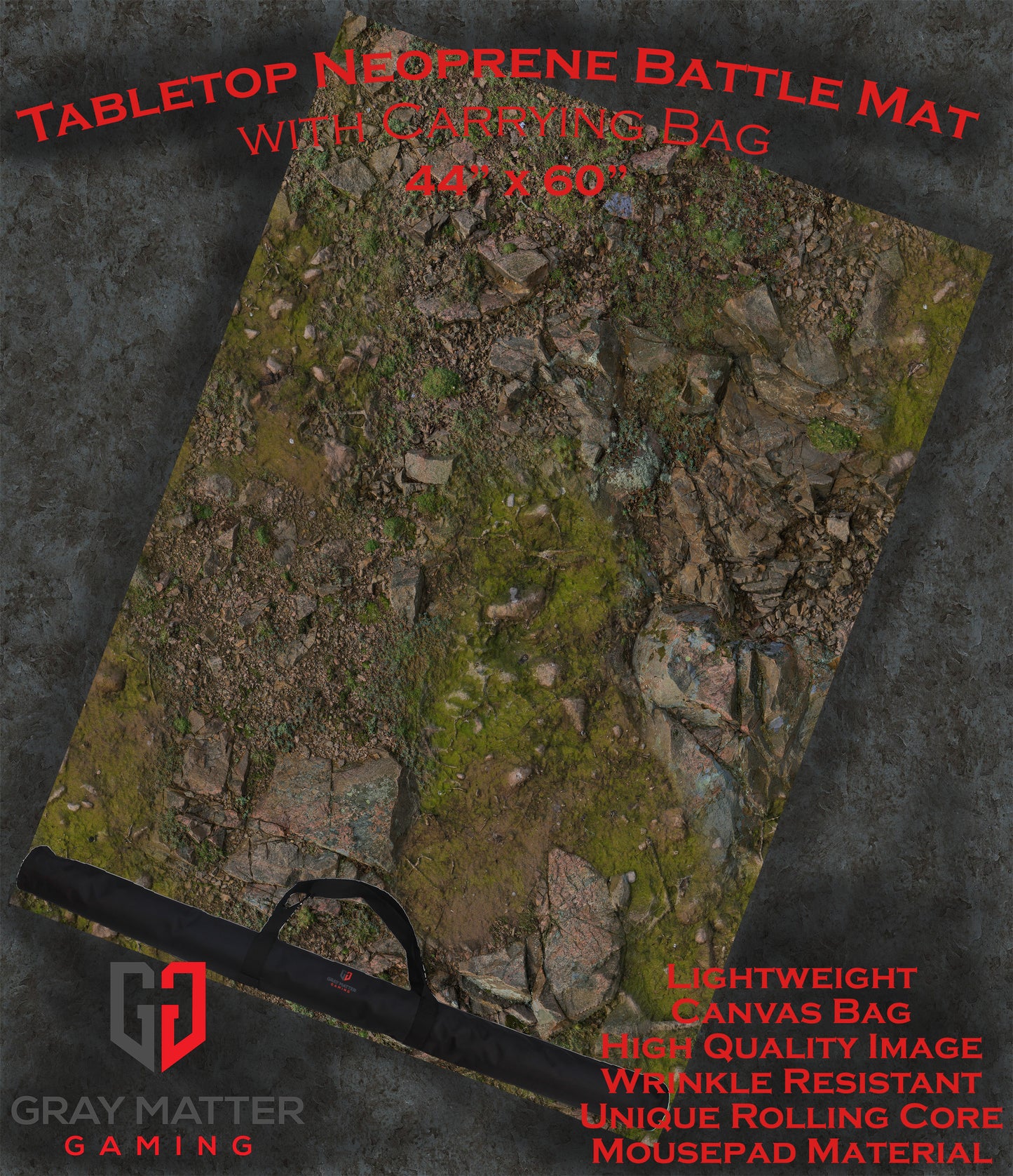 Rocky Highlands - Neoprene Battle Mat - Warhammer, AoS, 40K, Kill Team, MCP, Shatterpoint, Legion, More