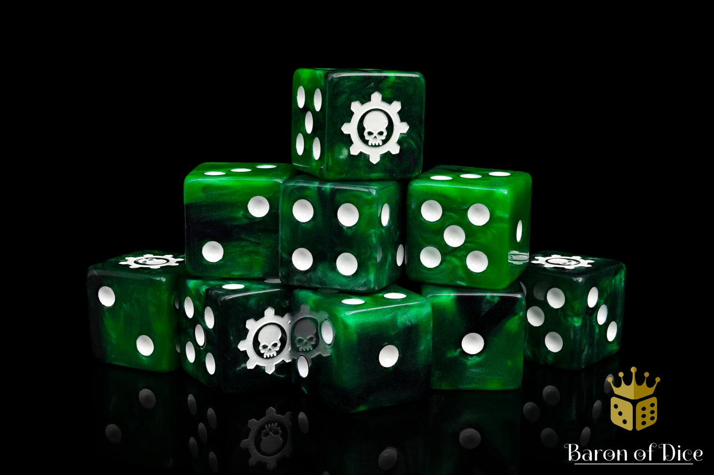 Green Cog, 16mm Dice