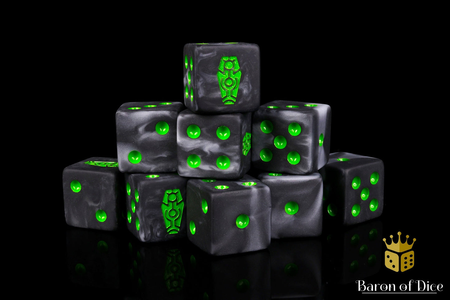 Day of The Dead Dice - Green Coffin