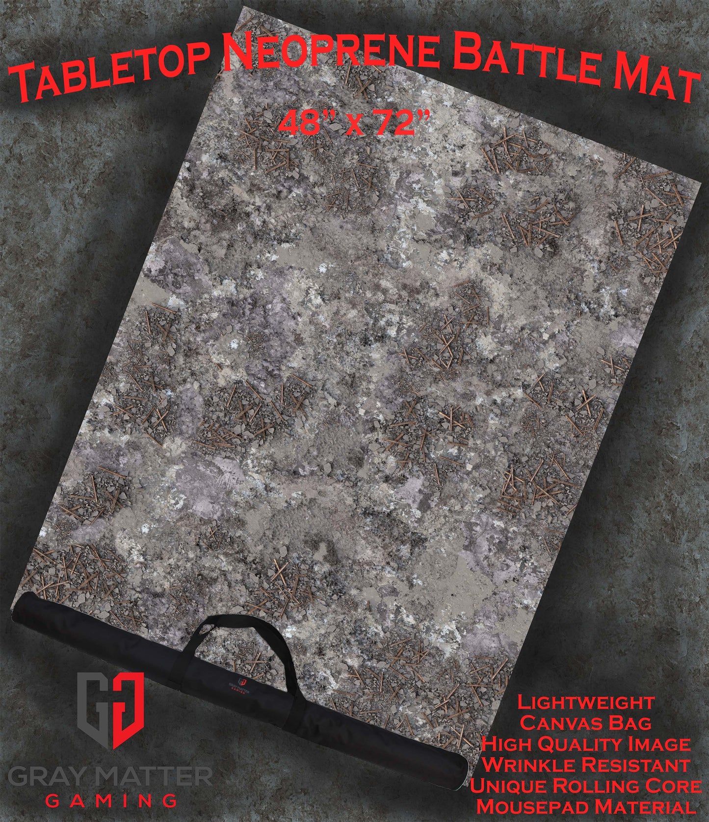 Shattered City - Neoprene Battle Mat with Bag