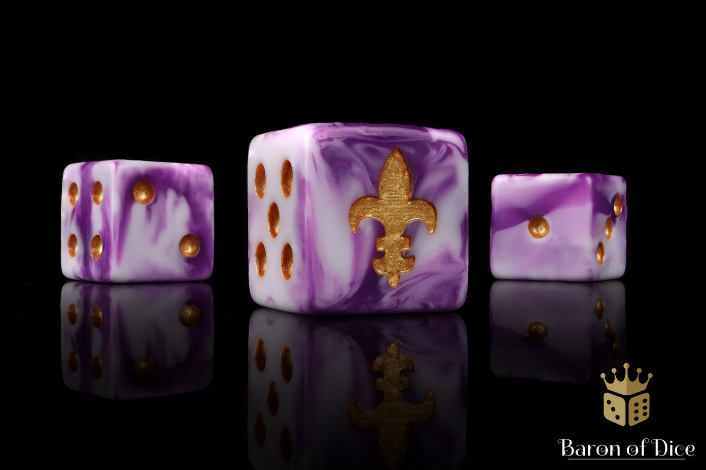 Fleur De Lis 16mm Dice - Purple