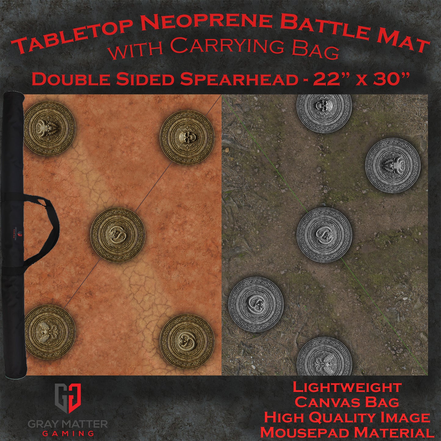 Spearhead - Cracked Earth & Deep Forest - Neoprene Battle Mat with Bag