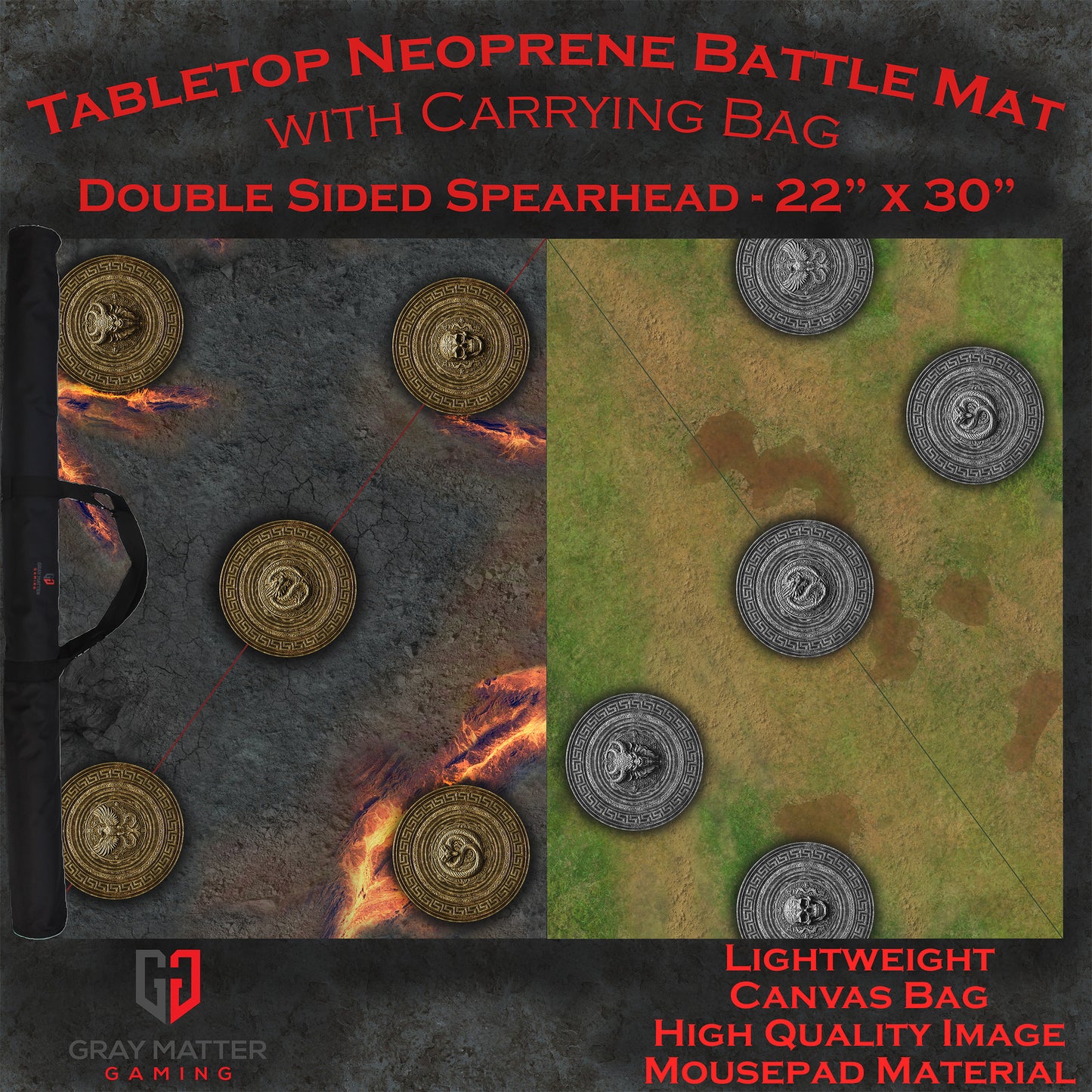 Spearhead - Infernal Steppes & Traveler's Road - Neoprene Battle Mat with Bag