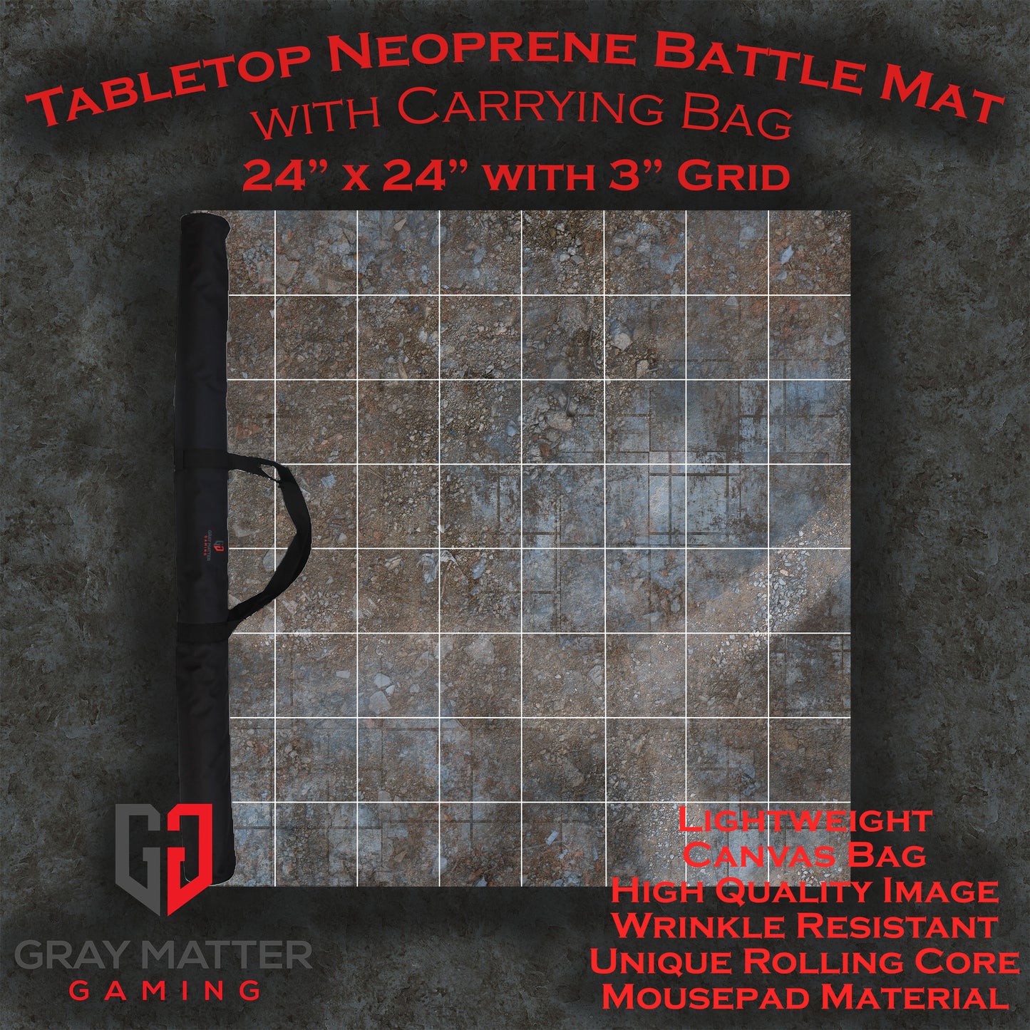 Halo Flashpoint & Deadzone - Neoprene Battle Mat - 24" x 24" with 3" Grid