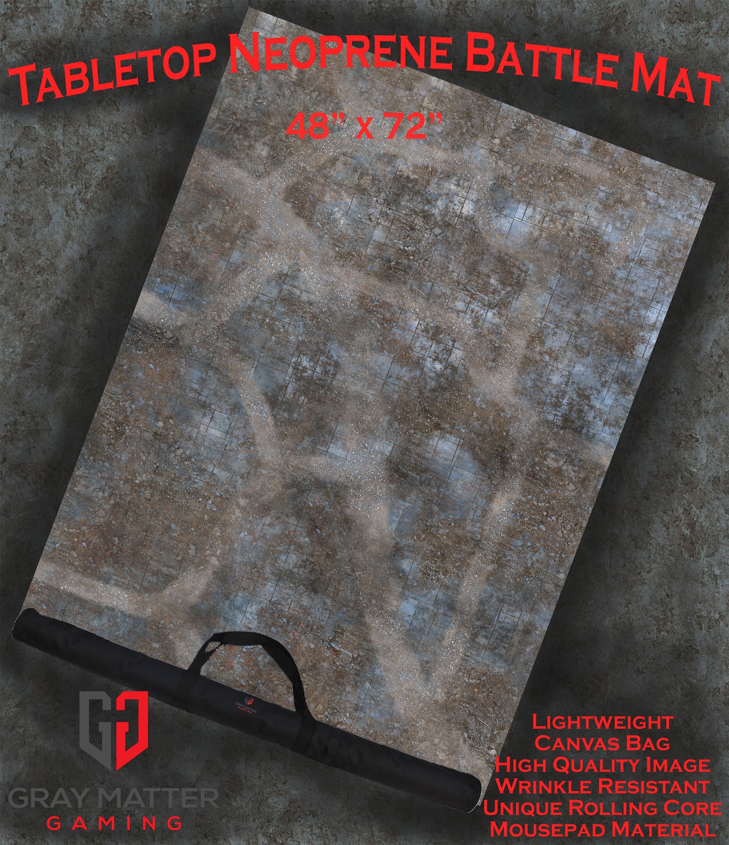 Urban Ruins - Neoprene Battle Mat - Warhammer, AoS, 40K, Kill Team, MCP, Shatterpoint, Legion, Deadzone, More