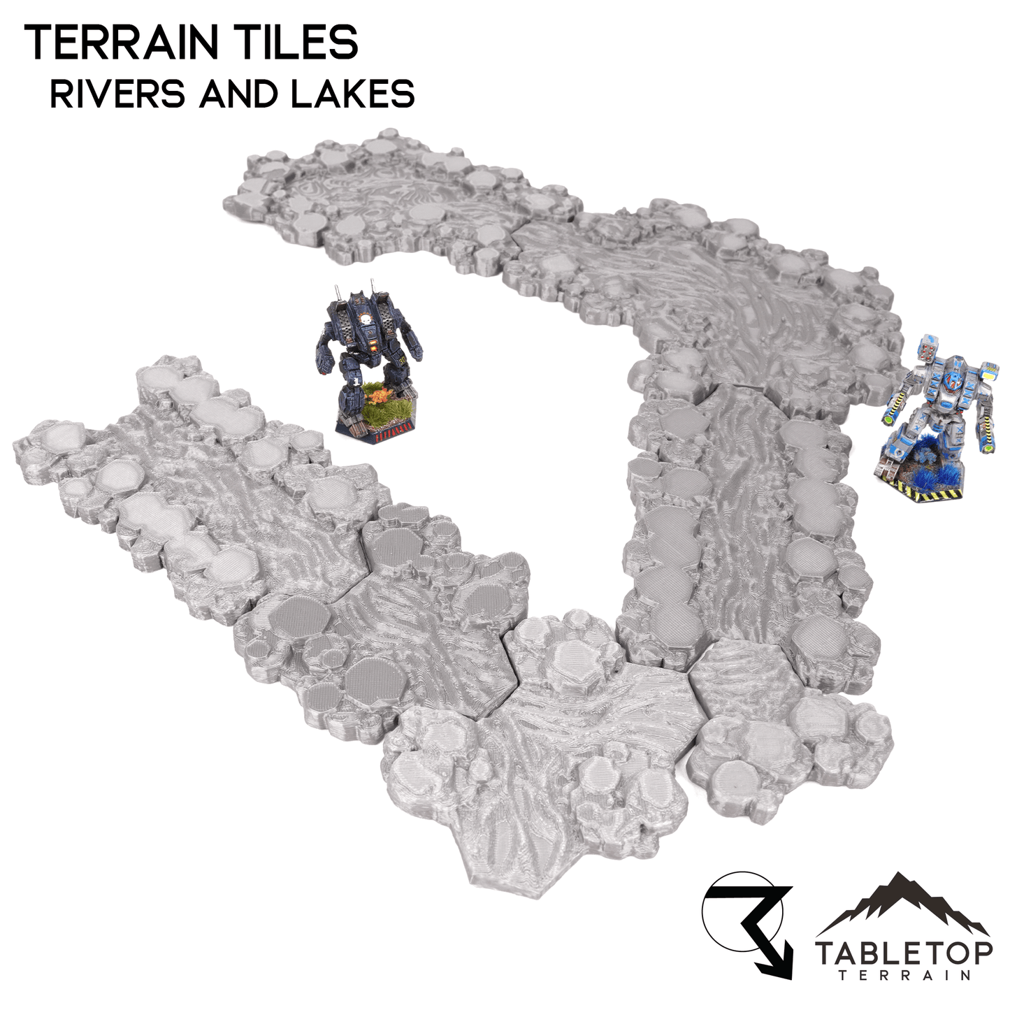 HEXTECH Rivers and Lakes Terrain Tiles - 6mm