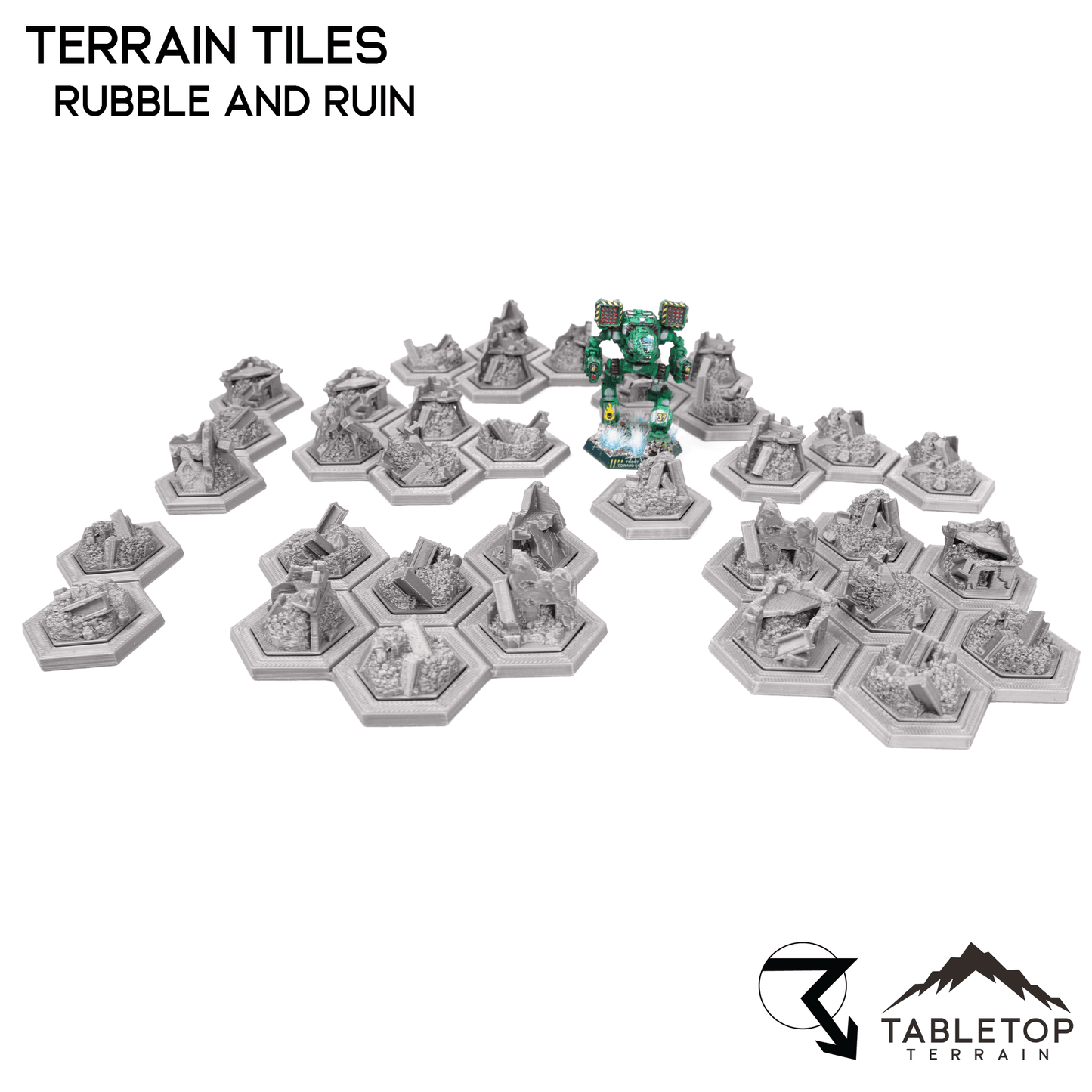 HEXTECH Rubble and Ruin Terrain Tiles - 6mm