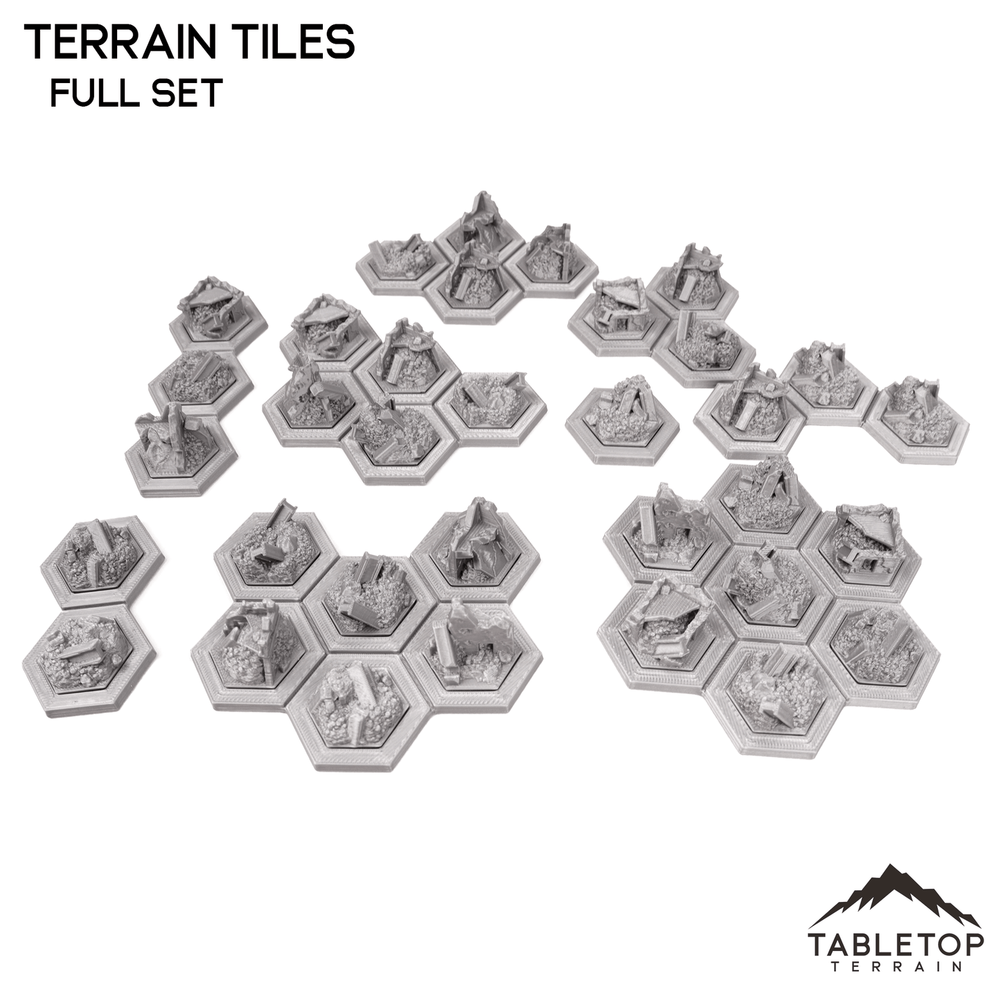 HEXTECH Rubble and Ruin Terrain Tiles - 6mm