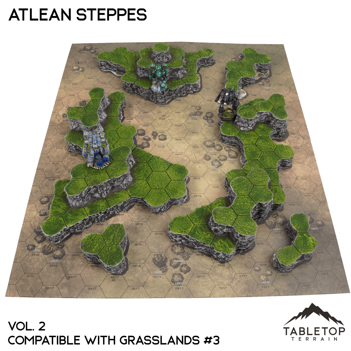 HEXTECH Atlean Steppes Map Hill Sets - 6mm