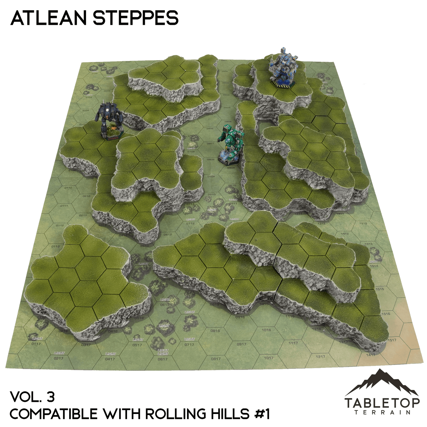 HEXTECH Atlean Steppes Map Hill Sets - 6mm