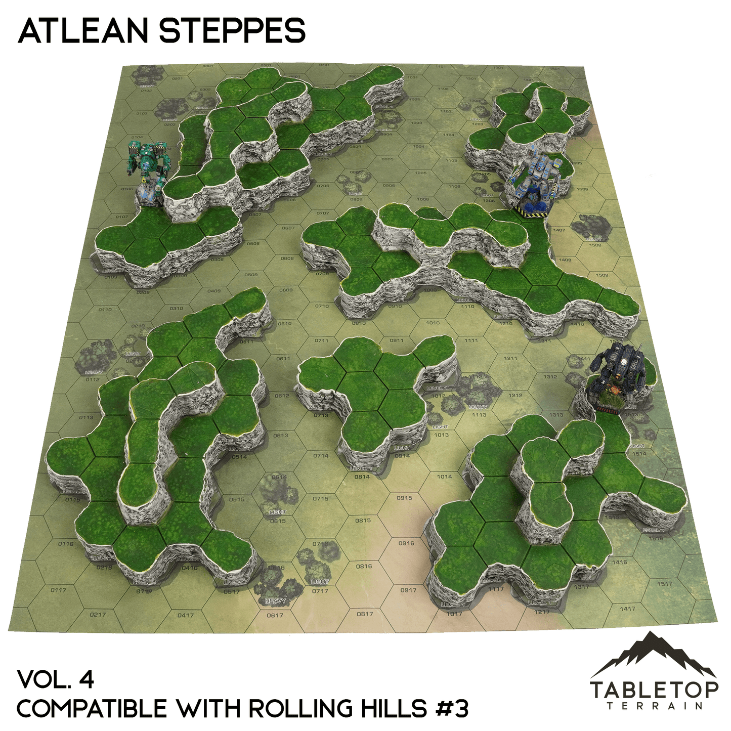 HEXTECH Atlean Steppes Map Hill Sets - 6mm