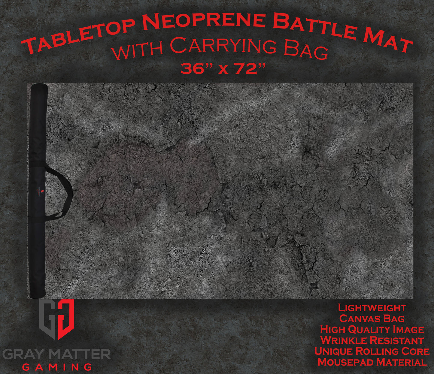 Ashen Wastelands - Neoprene Battle Mat - Warhammer, AoS, 40K, Kill Team, MCP, Shatterpoint, Legion, More