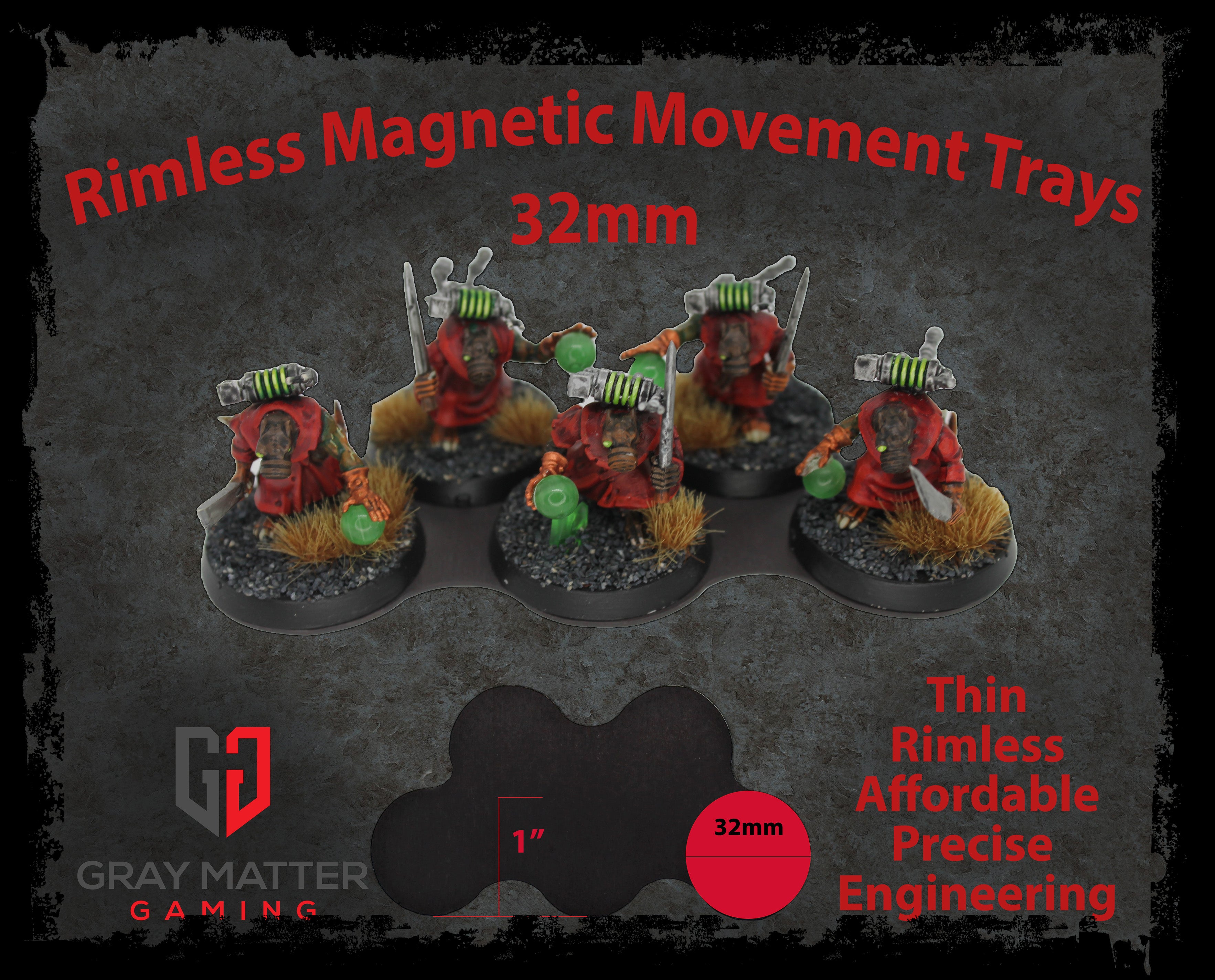 Cyber Dragon Games 25mm Movement Trays (3-Piece Set) For Warhammer Age Of Sigmar | 20-Figure Trays